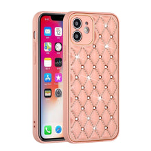 For iPhone 13 PRO Case Quilted Design Diamond Studded Bling Hybrid Cover