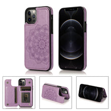 For iPhone XR Case Vegan Leather Side Button Phone Wallet Cover + Tempered Glass