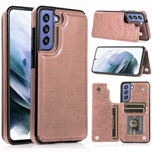 For Samsung S21 Plus 6.8" Case Vegan Leather Side Button Wallet with Card Holder