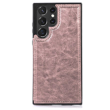 For Samsung S23 Ultra Case Vegan Leather Side Button Phone Wallet w/ Card Holder