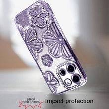 For Moto G Stylus 2025 Case Bling Floral 3D Glitter Phone Cover + Tempered Glass