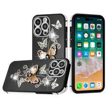 For iPhone 14 PRO Case 3D Butterfly Charm Rhinestones Bling TPU Phone Cover