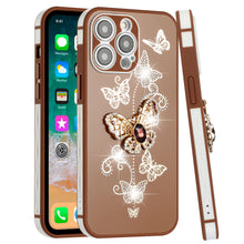 For iPhone 14 PRO Case 3D Butterfly Charm Rhinestones Bling TPU Phone Cover