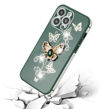 For iPhone 14 PRO Case 3D Butterfly Charm Rhinestones Bling TPU Phone Cover