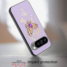 For Google Pixel 10 Pro XL Case Rhinestone Bling Decor Glitter + Tempered Glass