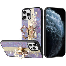 For iPhone 11 Pro Max Case Rhinestone Bling Decor Glitter Cover + Tempered Glass