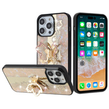 For iPhone 11 6.1 in. Case Rhinestone Bling Decor Glitter Cover + Tempered Glass