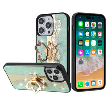 For iPhone 11 6.1 in. Case Rhinestone Bling Decor Glitter Cover + Tempered Glass