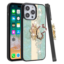 For iPhone 11 6.1 in. Case Rhinestone Bling Decor Glitter Cover + Tempered Glass