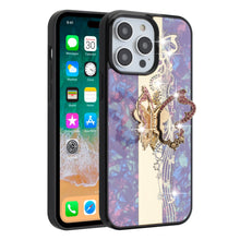 For iPhone 11 6.1 in. Case Rhinestone Bling Decor Glitter Cover + Tempered Glass