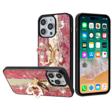For iPhone 11 6.1 in. Case Rhinestone Bling Decor Glitter Cover + Tempered Glass