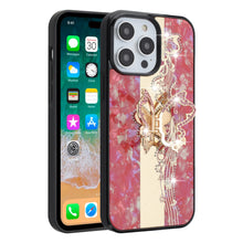 For iPhone 11 6.1 in. Case Rhinestone Bling Decor Glitter Cover + Tempered Glass