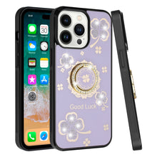 For iPhone 15 Case Rhinestone Bling Decor Glitter Phone Cover + 2 Tempered Glass