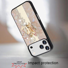 For iPhone 17 Pro Max Case Rhinestone Bling Decor Glitter Cover + Tempered Glass