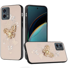 For Moto G 5G (2024) Case Diamond Charms Glitter Bling Cover + Tempered Glass