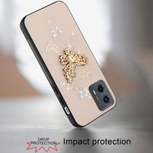 For Moto G 5G (2024) Case Diamond Charms Glitter Bling Cover + Tempered Glass