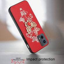 For Moto G 5G (2024) Case Diamond Charms Glitter Bling Cover + Tempered Glass