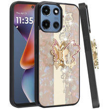 For Moto G 2025 Case Rhinestone 3D Bling Decor Glitter Cover + Tempered Glass