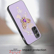 For Samsung A16 5G Case Rhinestone Bling Decor Glitter Cover + Tempered Glass