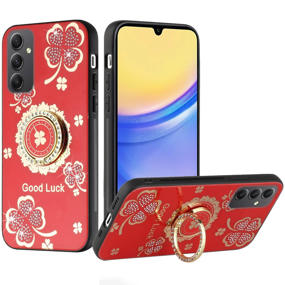 For iPhone 11 Pro Max Case Rhinestone Bling Decor Glitter Cover + Tempered Glass