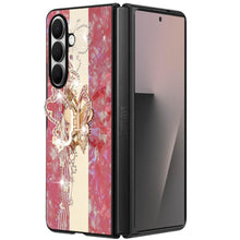 For Samsung Z Fold7 Case Rhinestone Bling Decor Glitter Cover + Tempered Glass