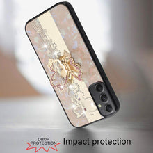 For Samsung A15 5G Case Bling Decor Glitter Fashion Phone Cover + Tempered Glass