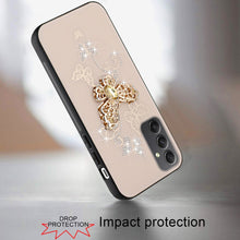 For Samsung A15 5G Case Bling Decor Glitter Fashion Phone Cover + Tempered Glass