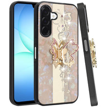 For Samsung A17 5G Case Rhinestone Bling Decor Glitter Cover + Tempered Glass