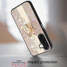 For Samsung A17 5G Case Rhinestone Bling Decor Glitter Cover + Tempered Glass