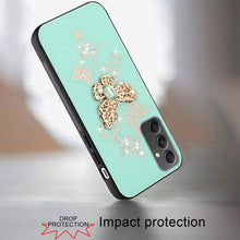 For Samsung A35 5G Case Bling Decor Glitter Fashion Phone Cover + Tempered Glass