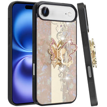 For iPhone Air Case Rhinestone Bling Decor Glitter Phone Cover + Tempered Glass