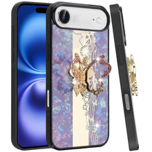 For iPhone Air Case Rhinestone Bling Decor Glitter Phone Cover + Tempered Glass