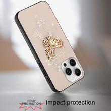 For iPhone 16 PRO MAX Case Rhinestone Bling Decor Glitter Cover + Tempered Glass