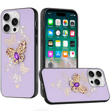 For iPhone 16 PRO MAX Case Rhinestone Bling Decor Glitter Cover + Tempered Glass