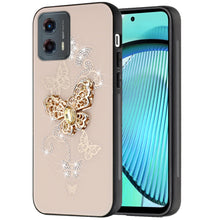 For Moto G Power 5G 2024 Case Diamond Charms Glitter Bling Cover +Tempered Glass