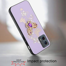 For Moto G Power 5G 2024 Case Diamond Charms Glitter Bling Cover +Tempered Glass