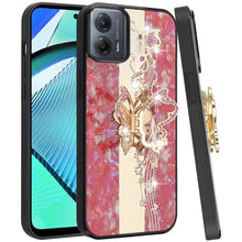 For Moto G Power 5G 2024 Case Diamond Charms Glitter Bling Cover +Tempered Glass