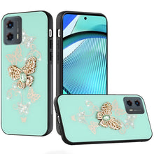 For Moto G Power 5G 2024 Case Diamond Charms Glitter Bling Cover +Tempered Glass