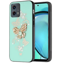 For Moto G Power 5G 2024 Case Diamond Charms Glitter Bling Cover +Tempered Glass