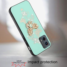 For Moto G Power 5G 2024 Case Diamond Charms Glitter Bling Cover +Tempered Glass