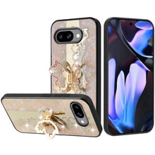 For Google Pixel 9a Case Rhinestone Bling Decor Glitter Cover + Tempered Glass