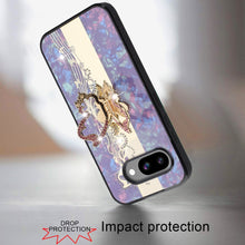 For Google Pixel 9a Case Rhinestone Bling Decor Glitter Cover + Tempered Glass