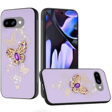 For Google Pixel 9a Case Rhinestone Bling Decor Glitter Cover + Tempered Glass