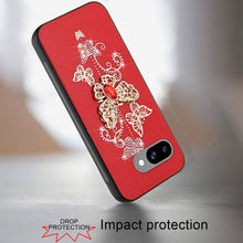For Google Pixel 9a Case Rhinestone Bling Decor Glitter Cover + Tempered Glass