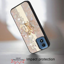 For Moto G Play 2024 Case Diamond Charms Glitter Bling Cover + Tempered Glass