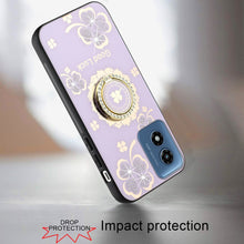 For Moto G Play 2024 Case Diamond Charms Glitter Bling Cover + Tempered Glass