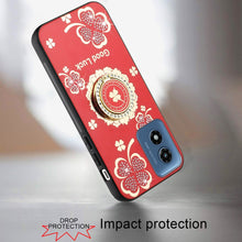 For Moto G Play 2024 Case Diamond Charms Glitter Bling Cover + Tempered Glass