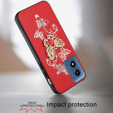 For Moto G Play 2024 Case Diamond Charms Glitter Bling Cover + Tempered Glass