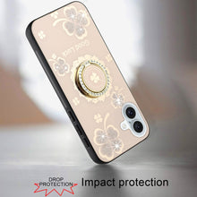 For iPhone 16 Plus 6.7in Case Rhinestone Bling Glitter Cover + Tempered Glass