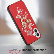 For iPhone 16 Plus 6.7in Case Rhinestone Bling Glitter Cover + Tempered Glass